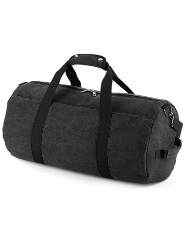 BAG-BG655-Vintage Canvas Barrel Bag